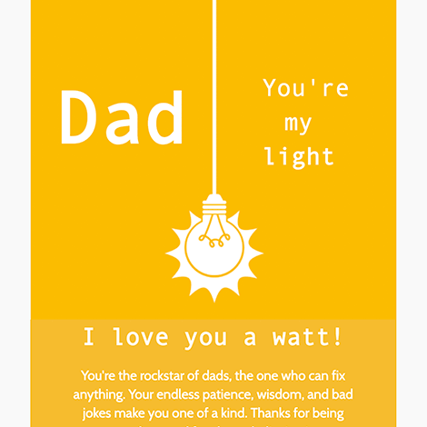 Dad You're My Light Father's Day eCard